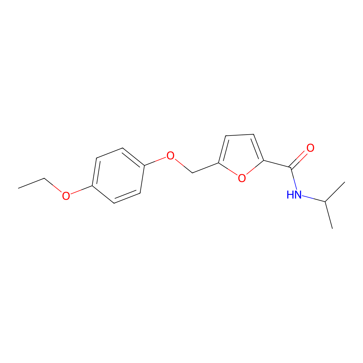 5-[(4-ethoxyphenoxy)methyl]-N-isopropyl-2-furamide molecular structure, CAS 445287-78-5