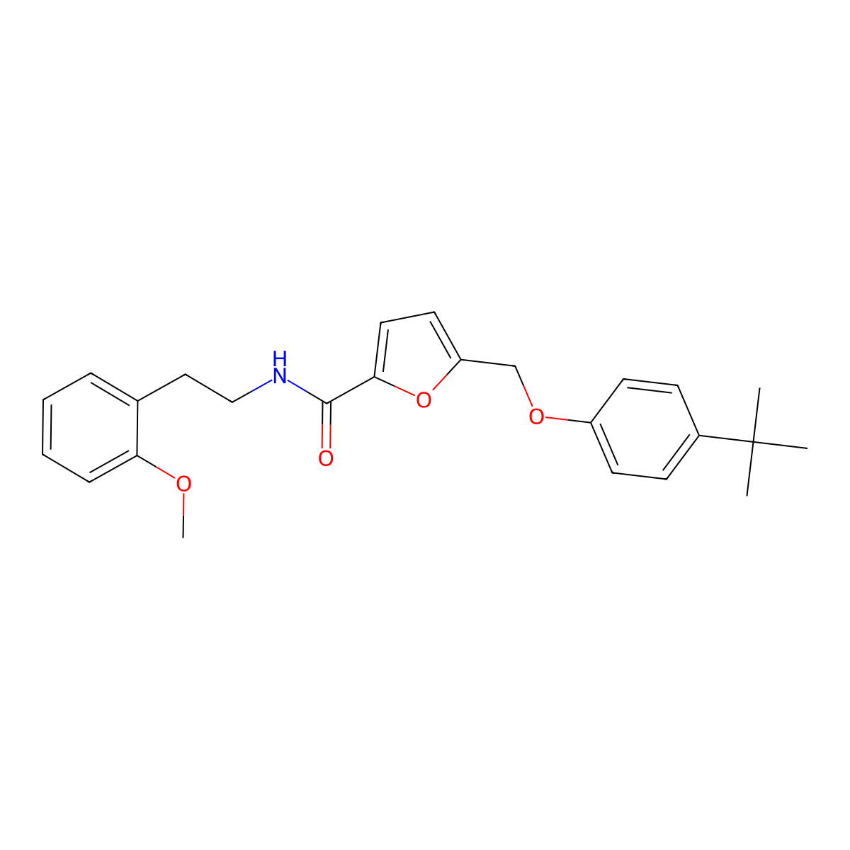 5-[(4-tert-butylphenoxy)methyl]-N-[2-(2-methoxyphenyl)ethyl]furan-2-carboxamide molecular structure, CAS 445288-08-4