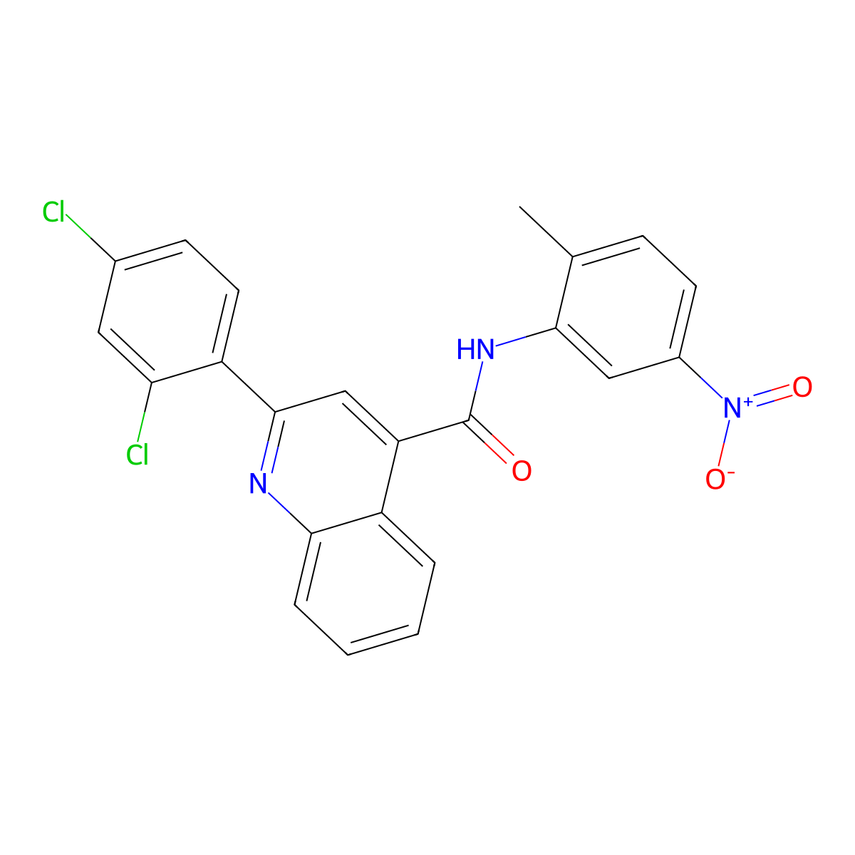 2-(2,4-dichlorophenyl)-N-{5-nitro-2-methylphenyl}-4-quinolinecarboxamide molecular structure, CAS 445288-46-0