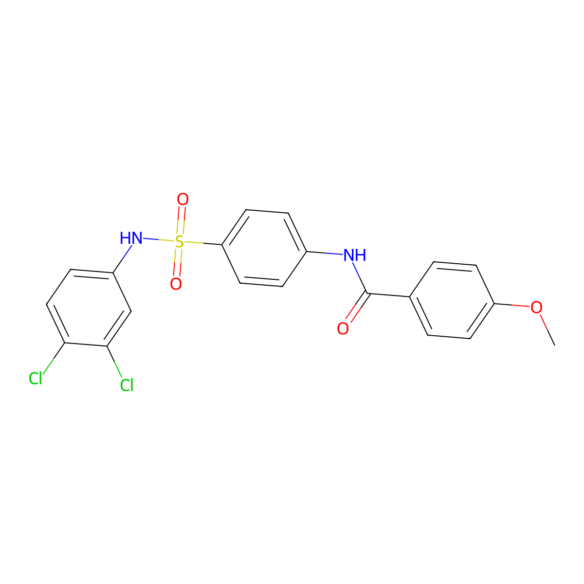 N-[4-[(3,4-dichlorophenyl)sulfamoyl]phenyl]-4-methoxybenzamide molecular structure, CAS 445288-69-7