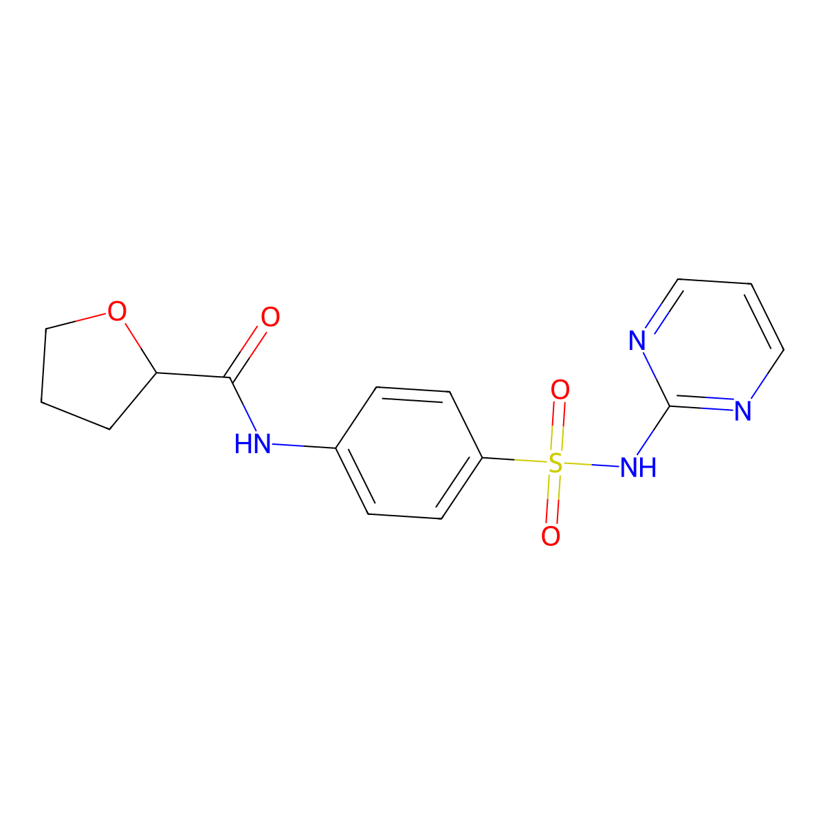 N-[4-(pyrimidin-2-ylsulfamoyl)phenyl]oxolane-2-carboxamide molecular structure, CAS 445288-74-4
