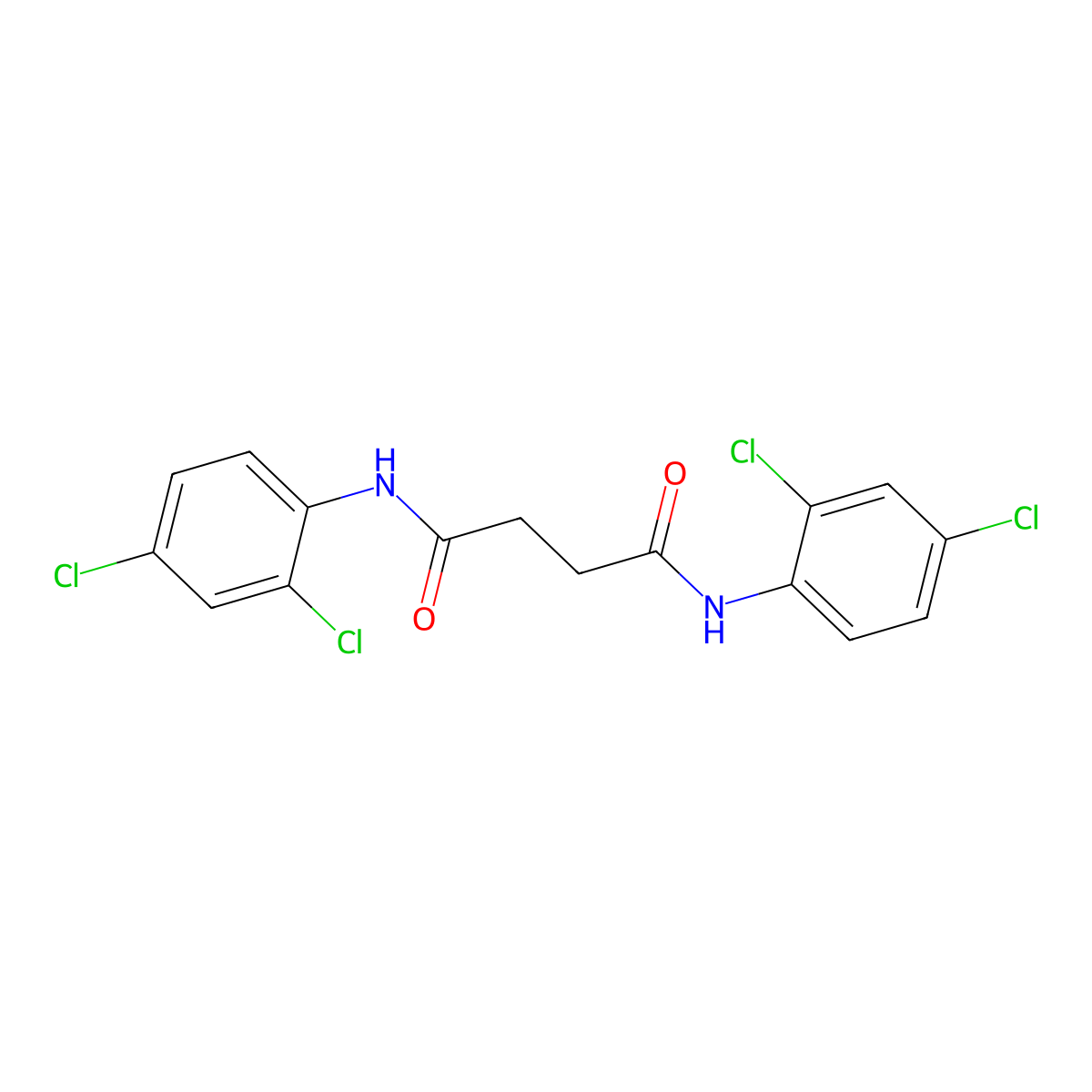 N,N'-bis(2,4-dichlorophenyl)butanediamide molecular structure, CAS 445288-78-8