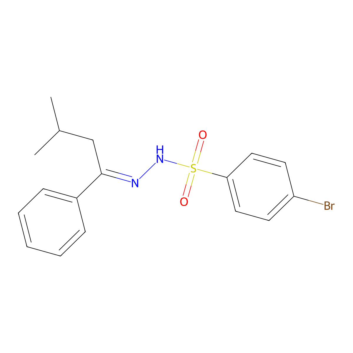 4-bromo-N'-(3-methyl-1-phenylbutylidene)benzenesulfonohydrazide molecular structure, CAS 445288-95-9