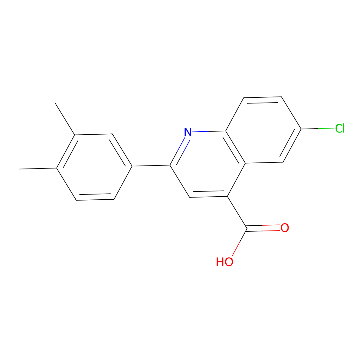 6-Chloro-2-(3,4-dimethylphenyl)quinoline-4-carboxylic acid molecular structure, CAS 445289-11-2