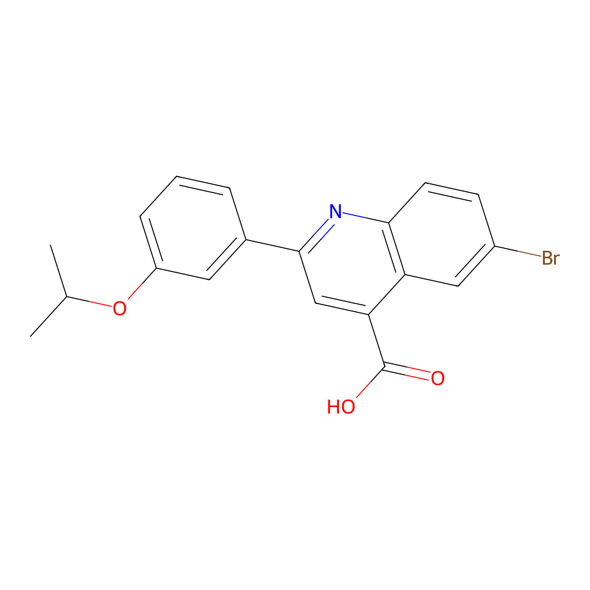 6-Bromo-2-(3-isopropoxyphenyl)quinoline-4-carboxylic acid molecular structure, CAS 445289-20-3