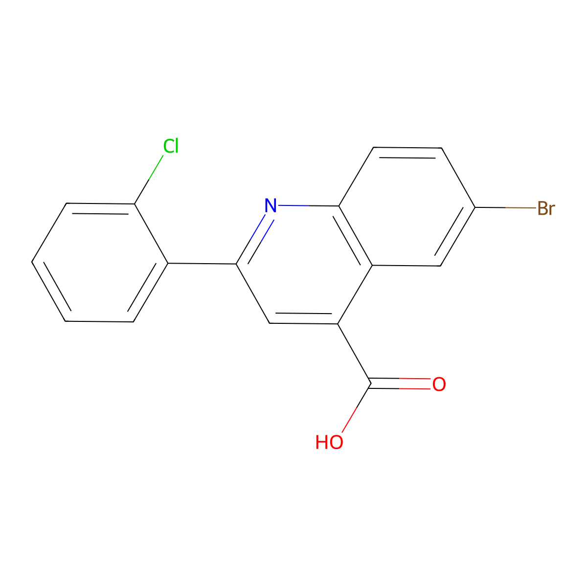 6-Bromo-2-(2-chlorophenyl)quinoline-4-carboxylic acid molecular structure, CAS 445289-24-7