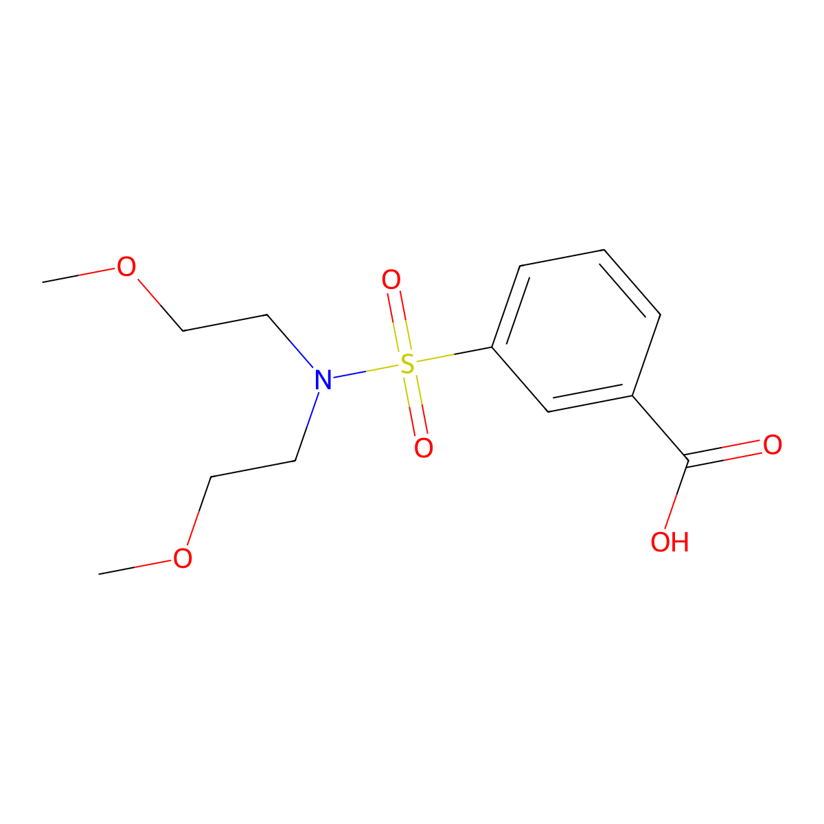 3-[bis(2-methoxyethyl)sulfamoyl]benzoic Acid molecular structure, CAS 445298-45-3