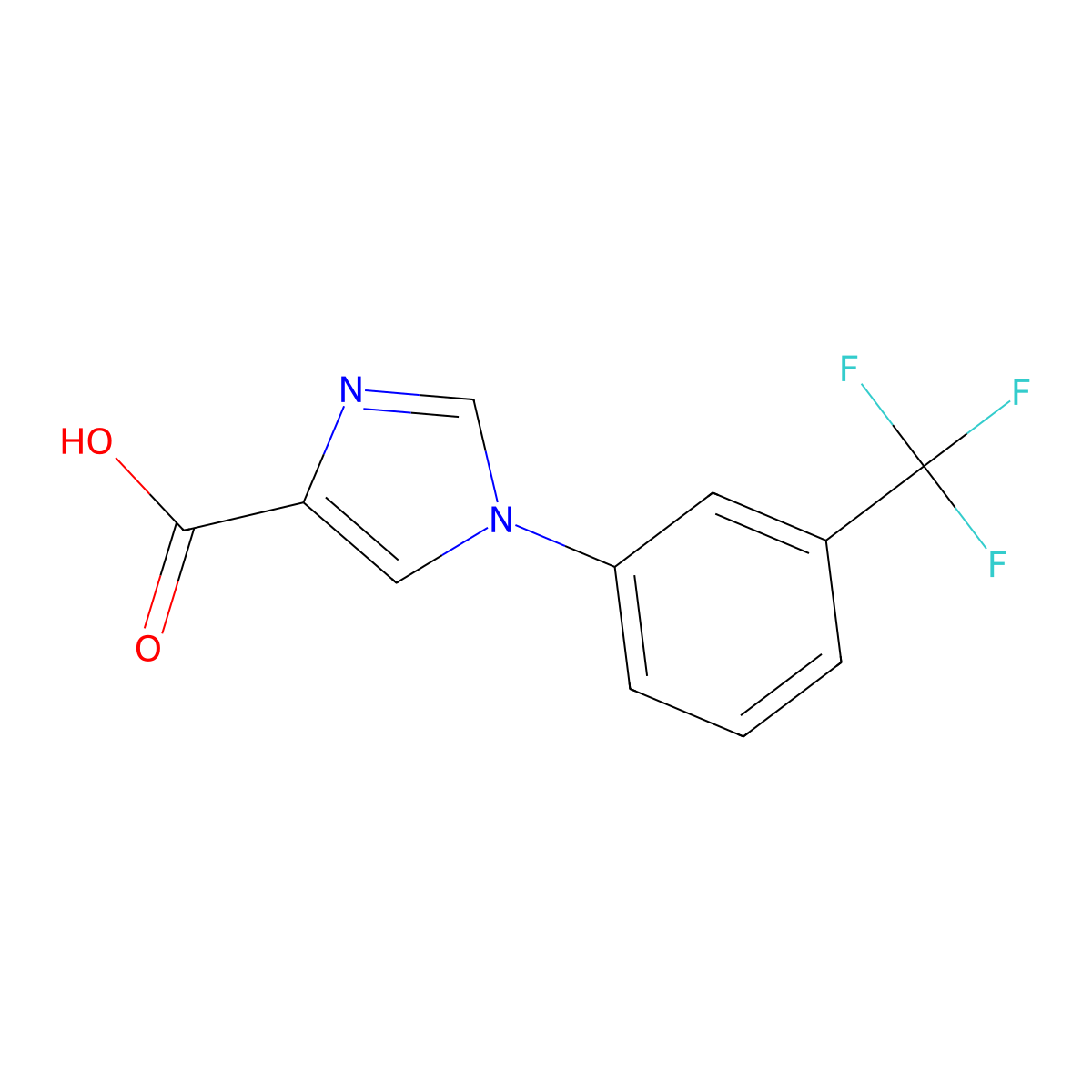 1-[3-(Trifluoromethyl)phenyl]-1H-imidazole-4-carboxylic acid molecular structure, CAS 445302-16-9