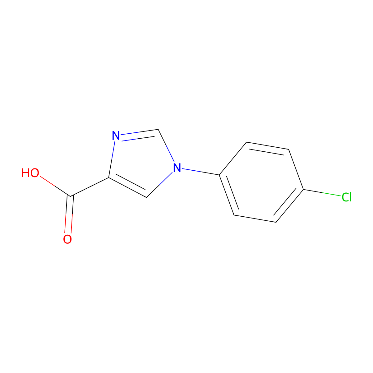 1-(4-Chlorophenyl)-1H-imidazole-4-carboxylic acid molecular structure, CAS 445302-22-7