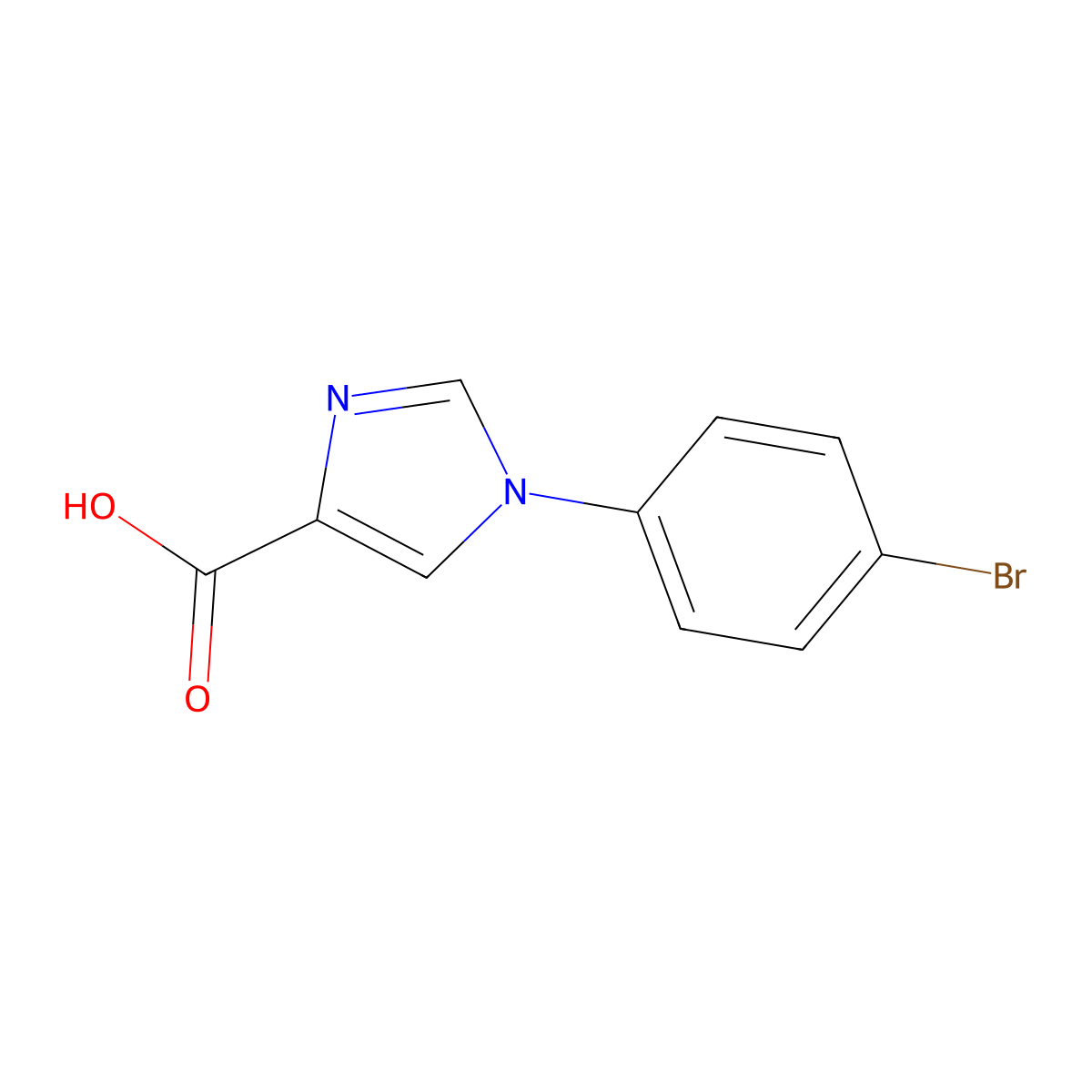 1-(4-bromophenyl)-1H-imidazole-4-carboxylic acid molecular structure, CAS 445302-27-2