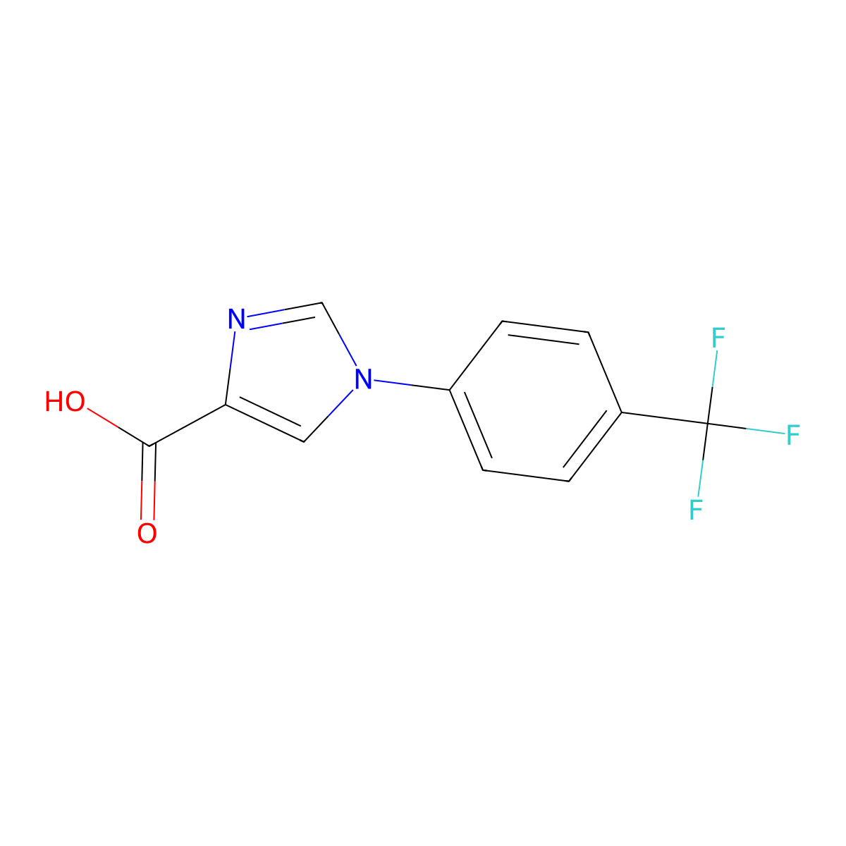 1-[4-(Trifluoromethyl)phenyl]-1H-imidazole-4-carboxylic acid molecular structure, CAS 445302-31-8