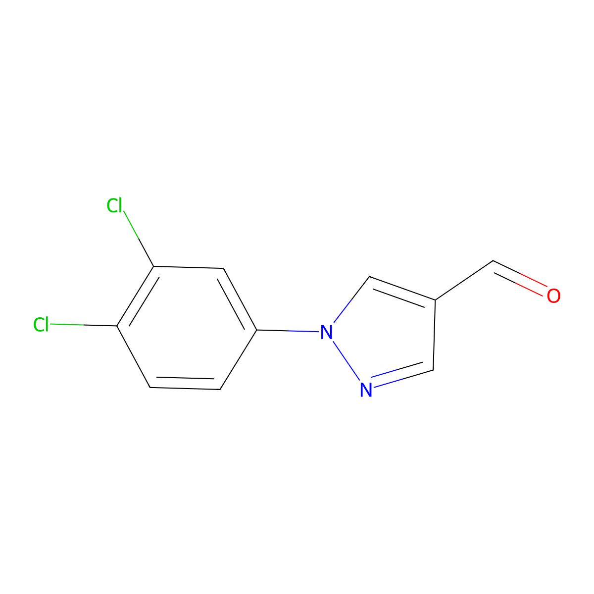 1-(3,4-dichlorophenyl)-1H-pyrazole-4-carbaldehyde molecular structure, CAS 445302-83-0