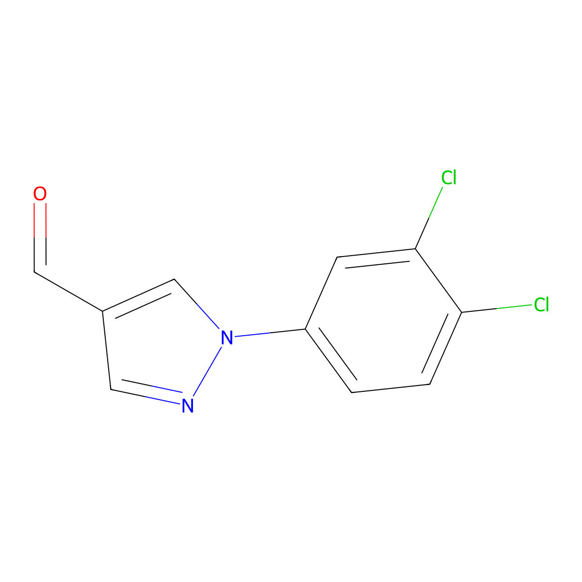 1-(3,4-dichlorophenyl)-1H-pyrazole-4-carbaldehyde molecular structure, CAS 445302-83-0