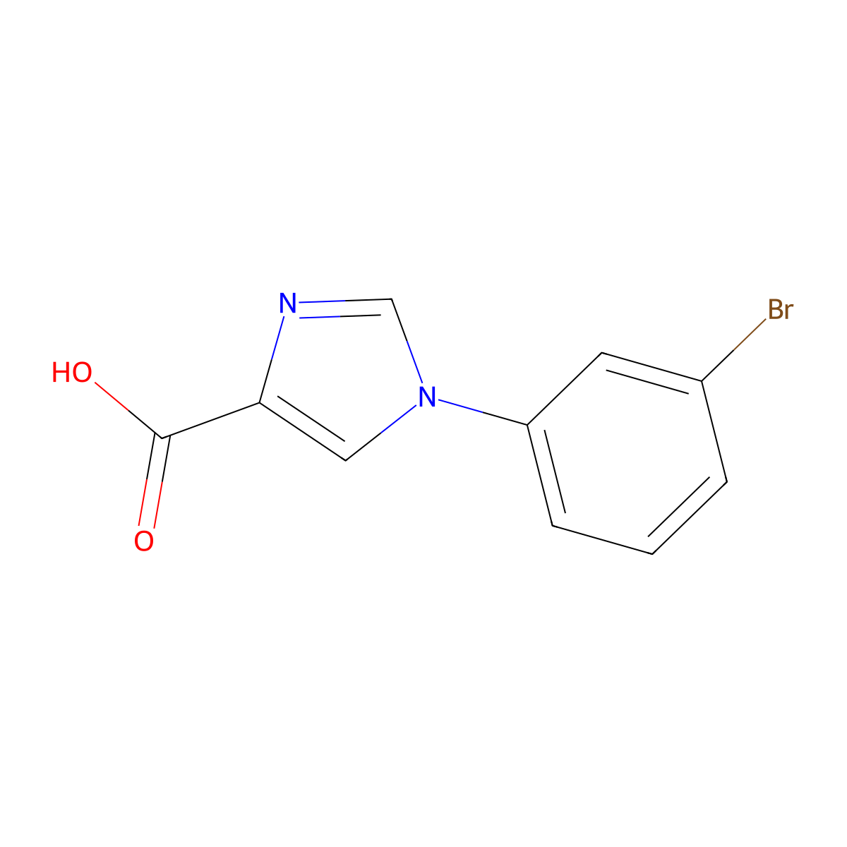 1-(3-Bromophenyl)-1H-imidazole-4-carboxylic acid molecular structure, CAS 445303-24-2