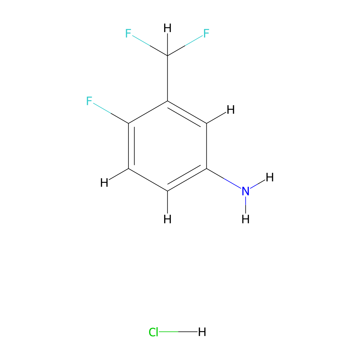 3-(Difluoromethyl)-4-fluoroaniline hydrochloride molecular structure, CAS 445303-28-6