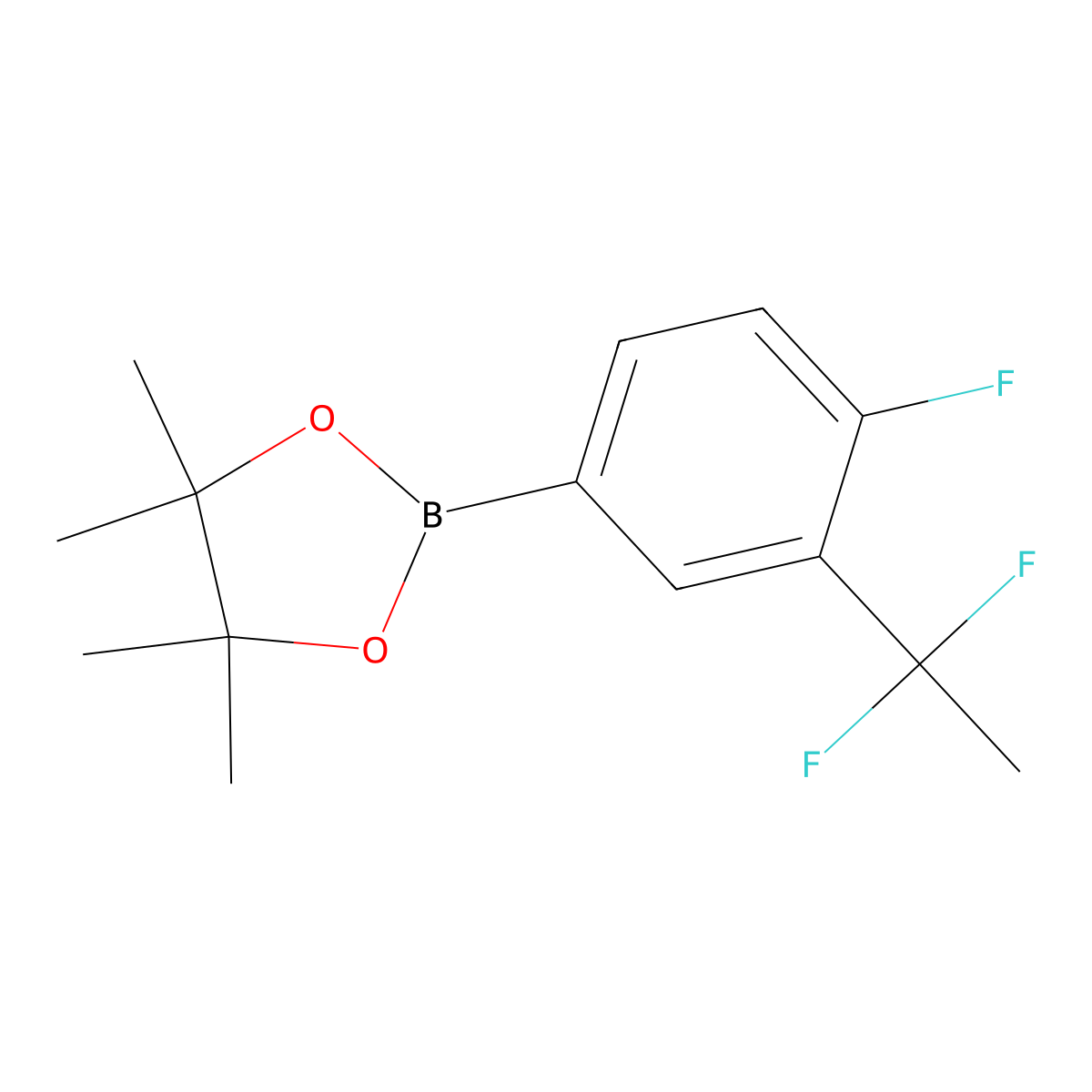 2-(3-(1,1-Difluoroethyl)-4-fluorophenyl)-4,4,5,5-tetramethyl-1,3,2-dioxaborolane molecular structure, CAS 445303-68-4