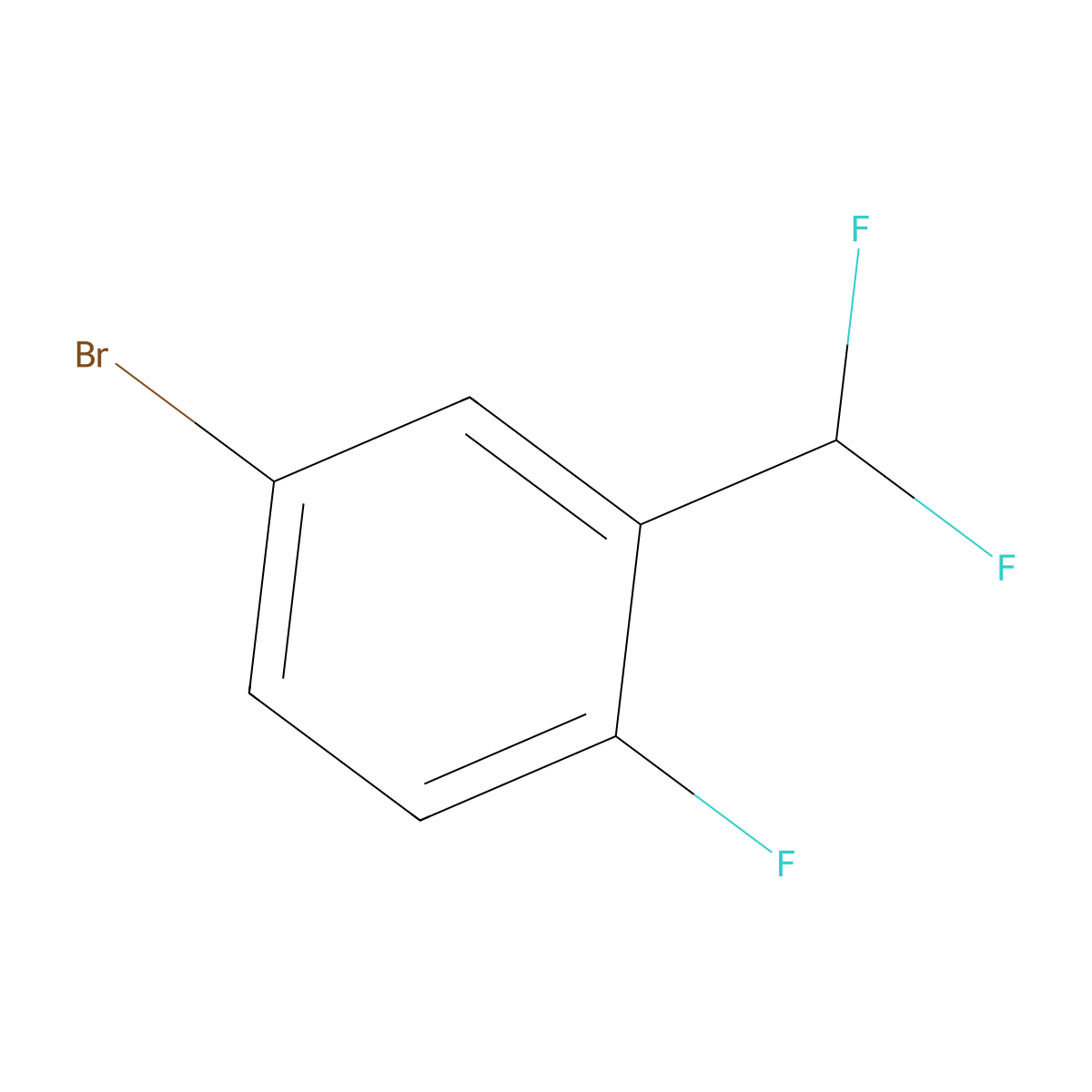 4-Bromo-2-(difluoromethyl)-1-fluorobenzene molecular structure, CAS 445303-69-5