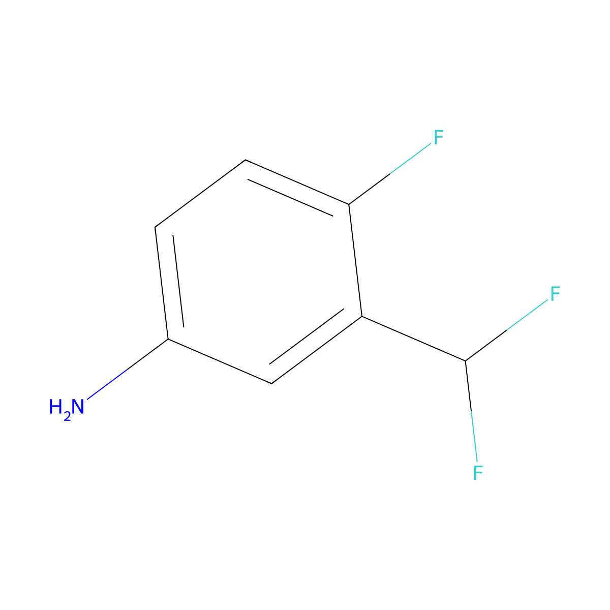 3-(Difluoromethyl)-4-fluoroaniline molecular structure, CAS 445303-96-8