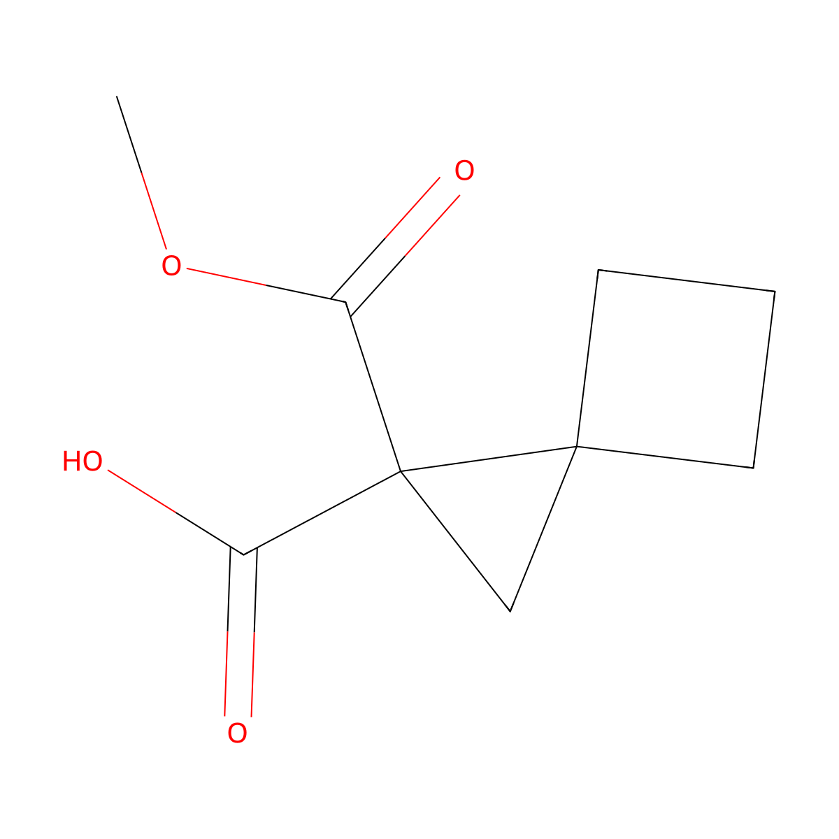 1-(Methoxycarbonyl)spiro(2.3)hexane-1-carboxylic acid molecular structure, CAS 445306-40-1