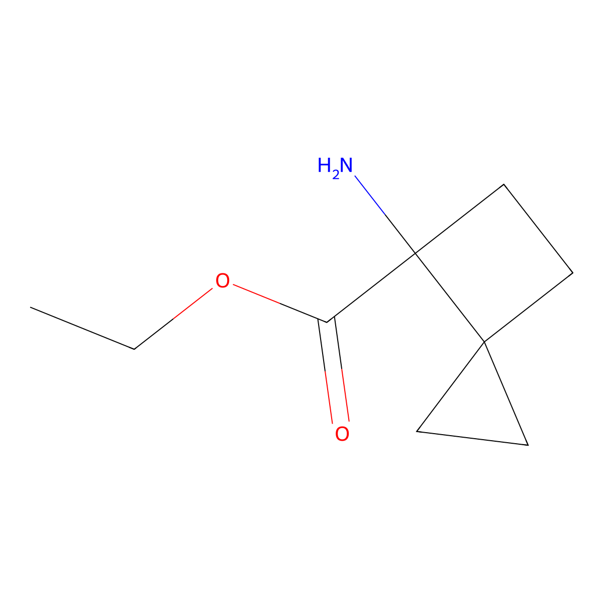 Ethyl 4-aminospiro[2.3]hexane-4-carboxylate molecular structure, CAS 445306-48-9