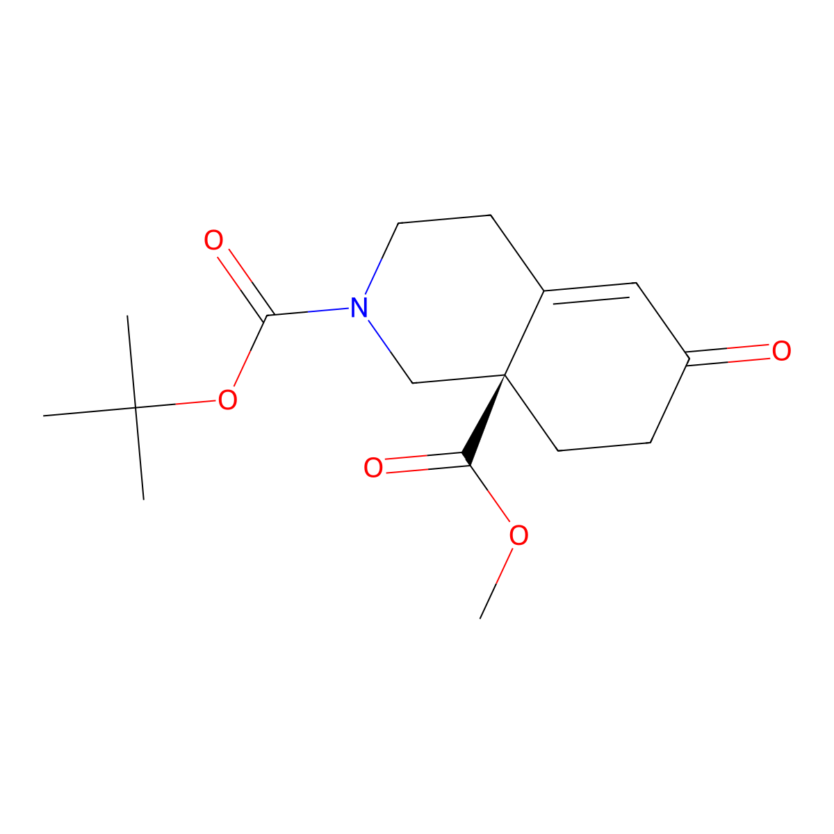 2-tert-butyl 8a-methyl (8aR)-6-oxo-1,2,3,4,6,7,8,8a-octahydroisoquinoline-2,8a-dicarboxylate molecular structure, CAS 445312-74-3