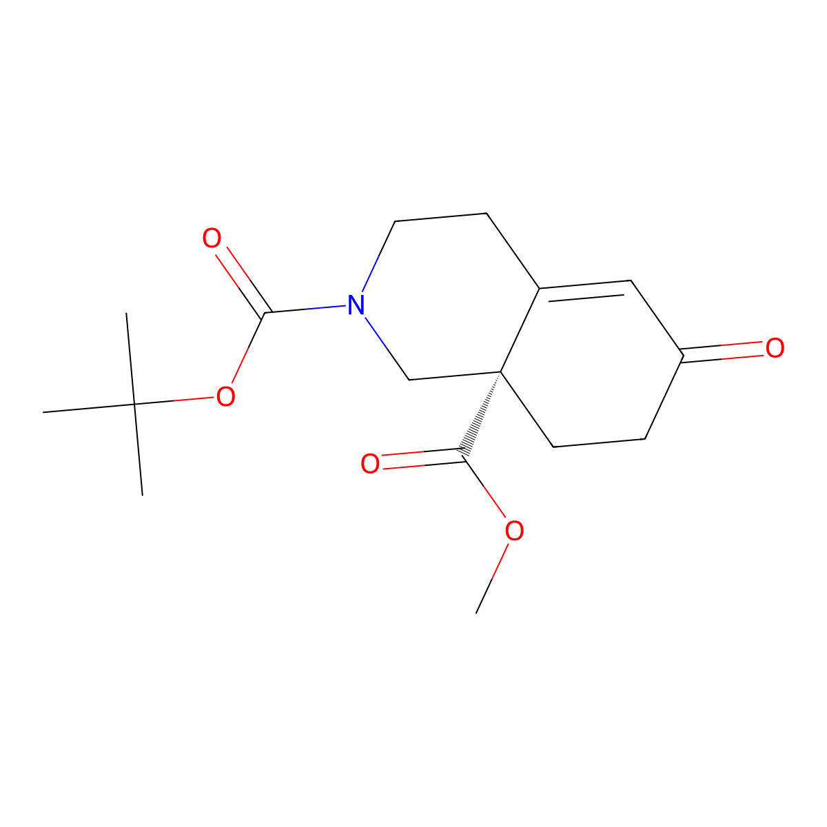 2-tert-butyl 8a-methyl (8aS)-6-oxo-1,2,3,4,6,7,8,8a-octahydroisoquinoline-2,8a-dicarboxylate molecular structure, CAS 445312-78-7