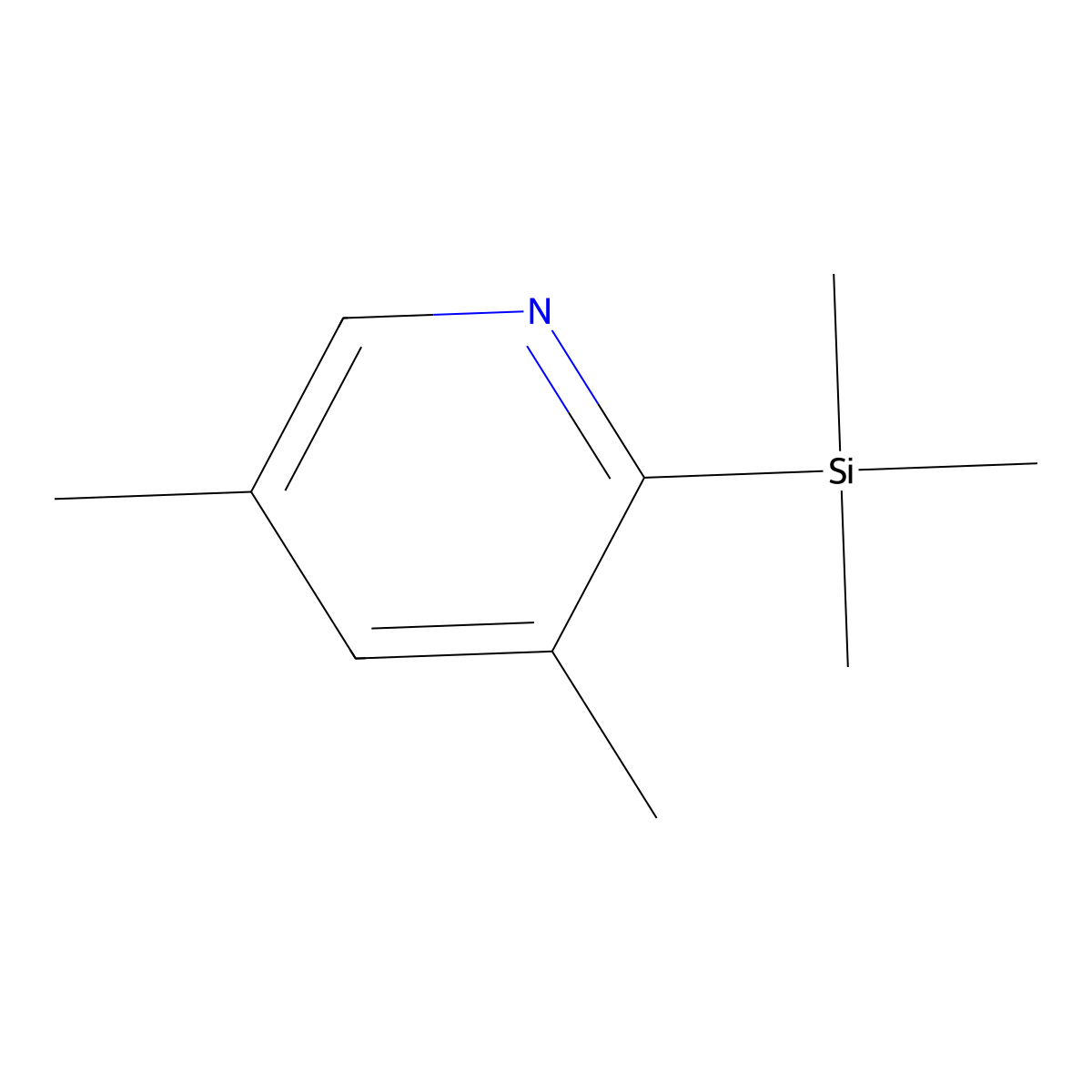 3,5-Dimethyl-2-(trimethylsilyl)pyridine molecular structure, CAS 445373-07-9