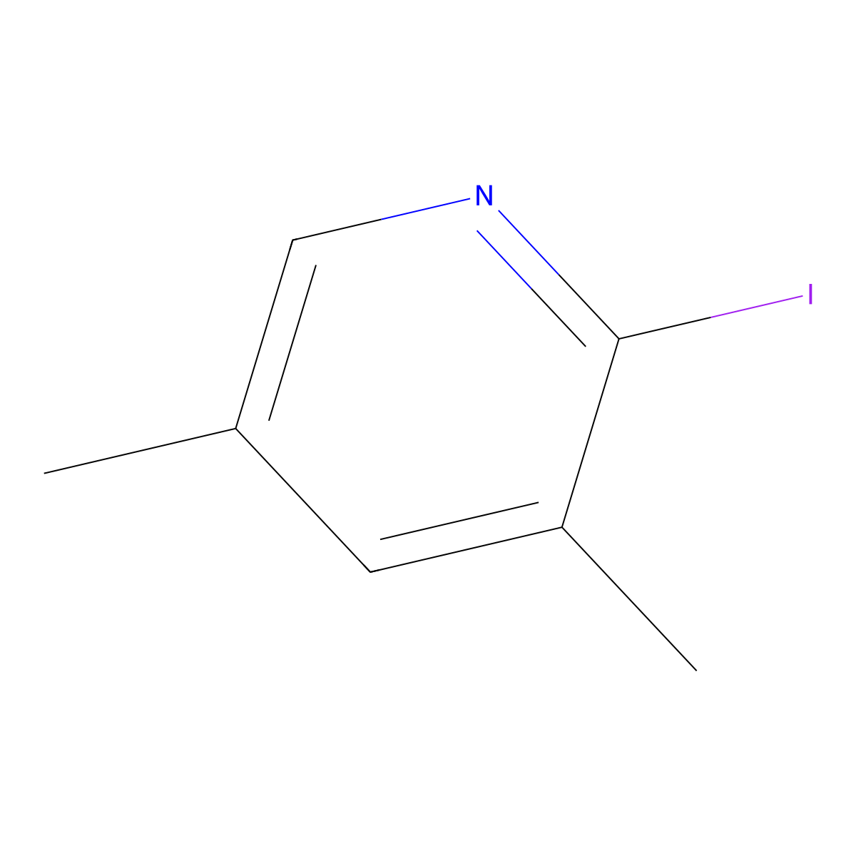 2-Iodo-3,5-dimethylpyridine molecular structure, CAS 445373-09-1