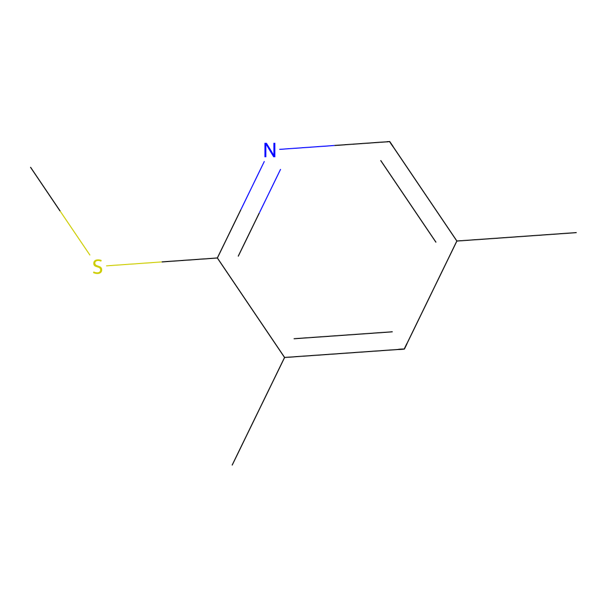3,5-Dimethyl-2-methylthiopyridine molecular structure, CAS 445373-11-5