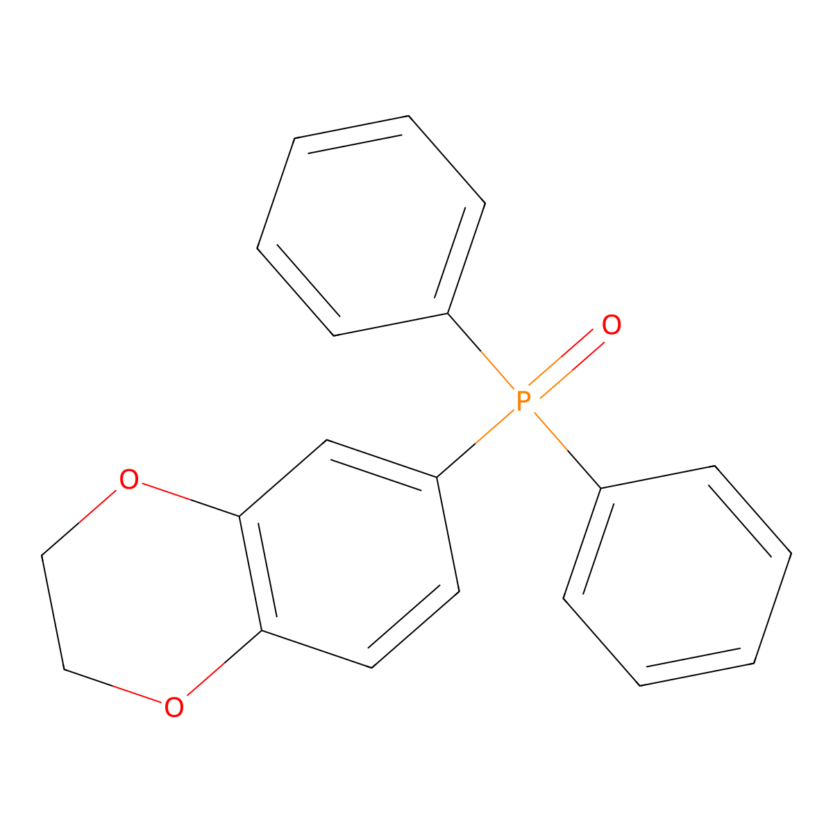 Phosphine oxide, (2,3-dihydro-1,4-benzodioxin-6-yl)diphenyl- molecular structure, CAS 445380-60-9