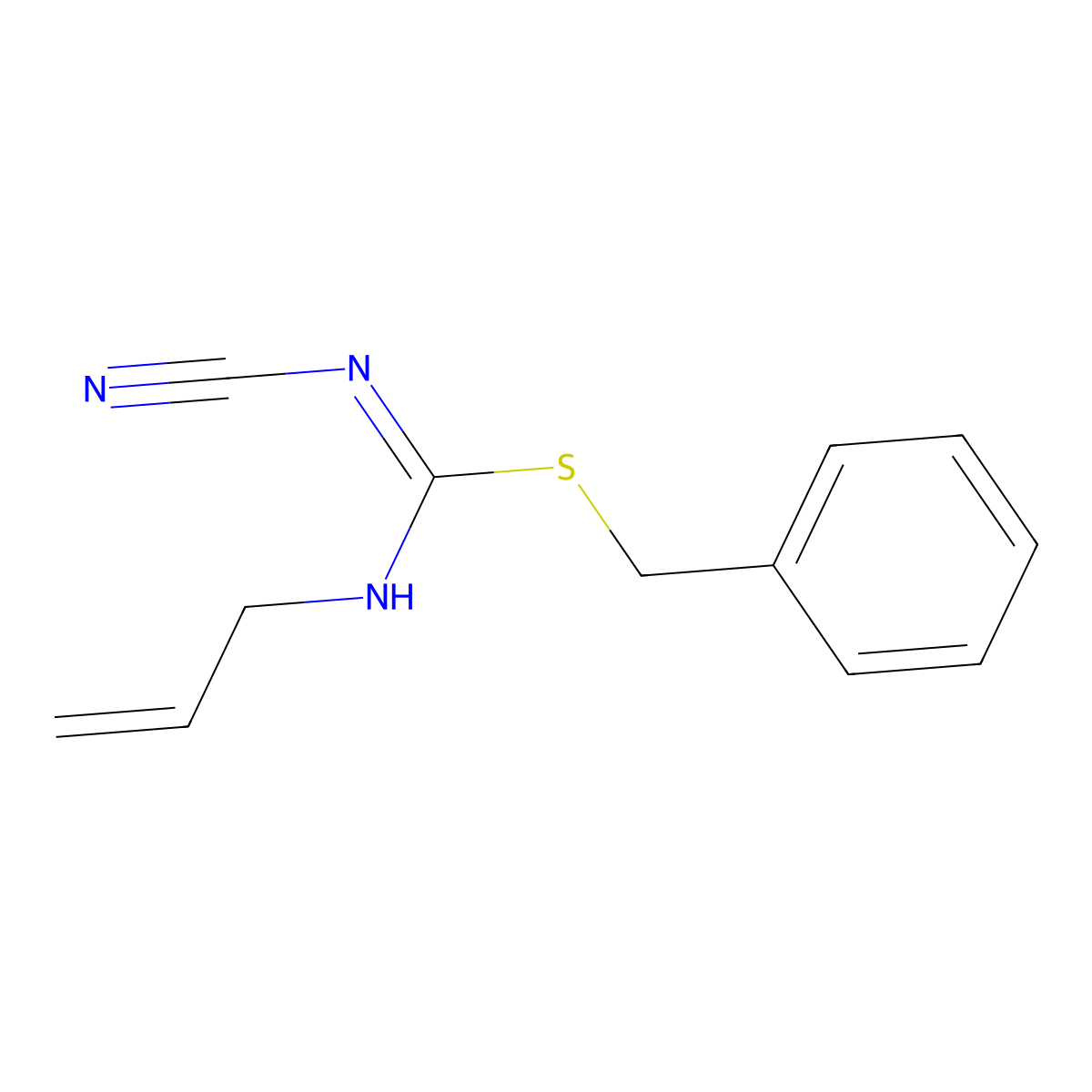 benzyl N-cyano-N'-prop-2-enylcarbamimidothioate molecular structure, CAS 445385-72-8