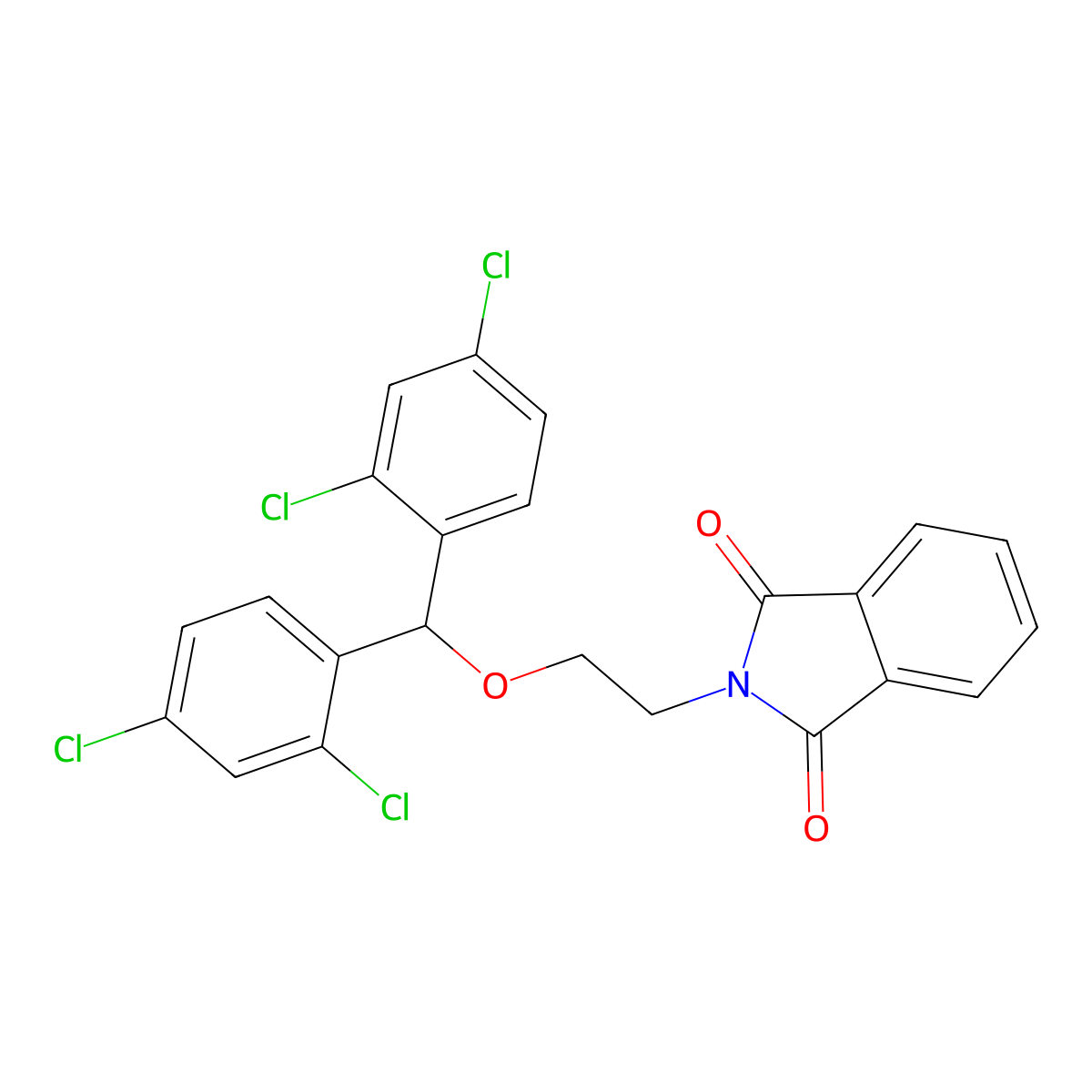2-{2-[bis(2,4-dichlorophenyl)methoxy]ethyl}-1H-isoindole-1,3(2H)-dione molecular structure, CAS 445394-62-7