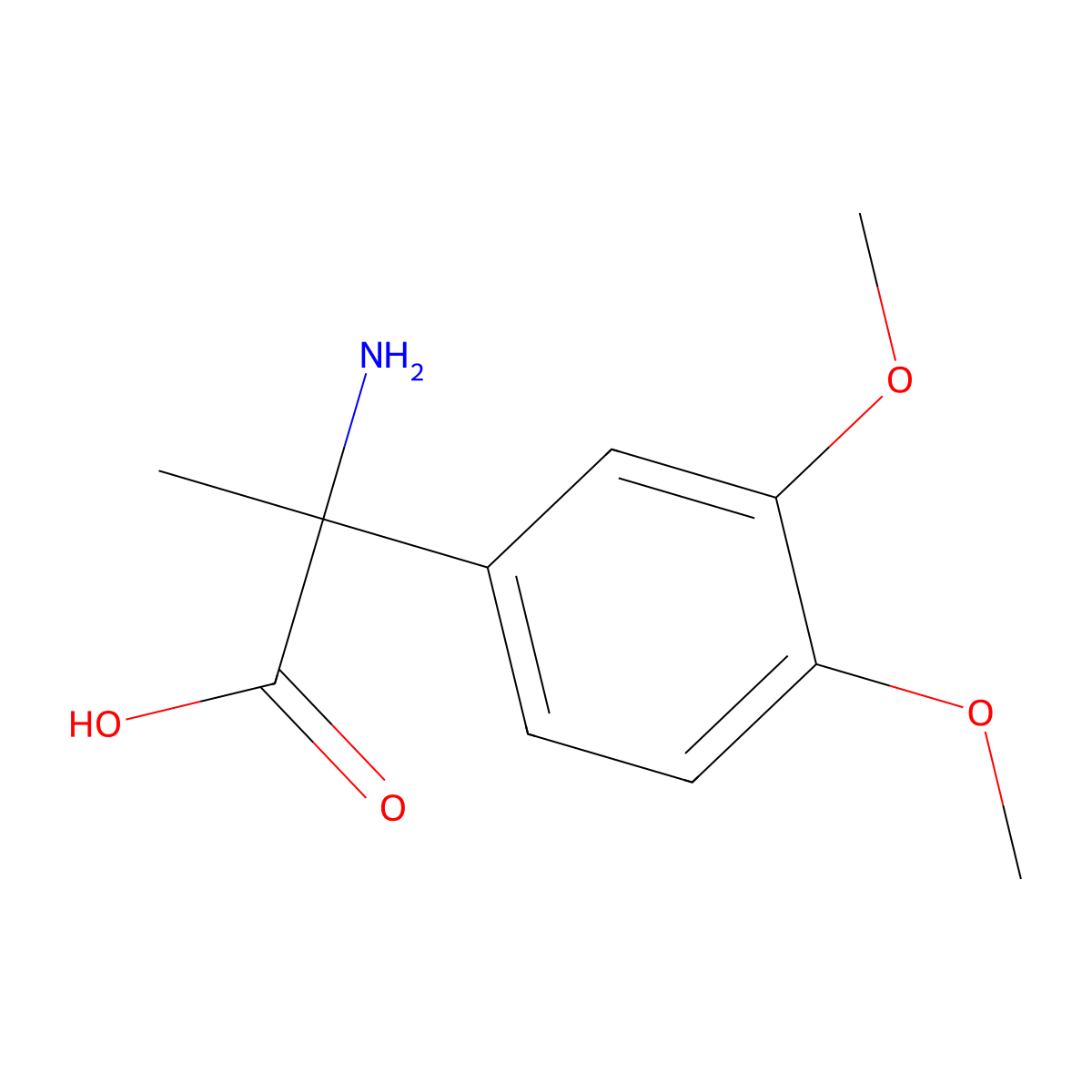 2-amino-2-(3,4-dimethoxyphenyl)propanoic Acid molecular structure, CAS 4454-13-1