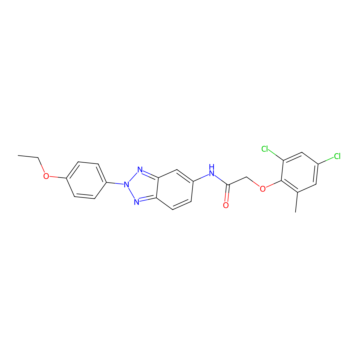2-(2,4-dichloro-6-methylphenoxy)-N-[2-(4-ethoxyphenyl)benzotriazol-5-yl]acetamide molecular structure, CAS 445405-13-0
