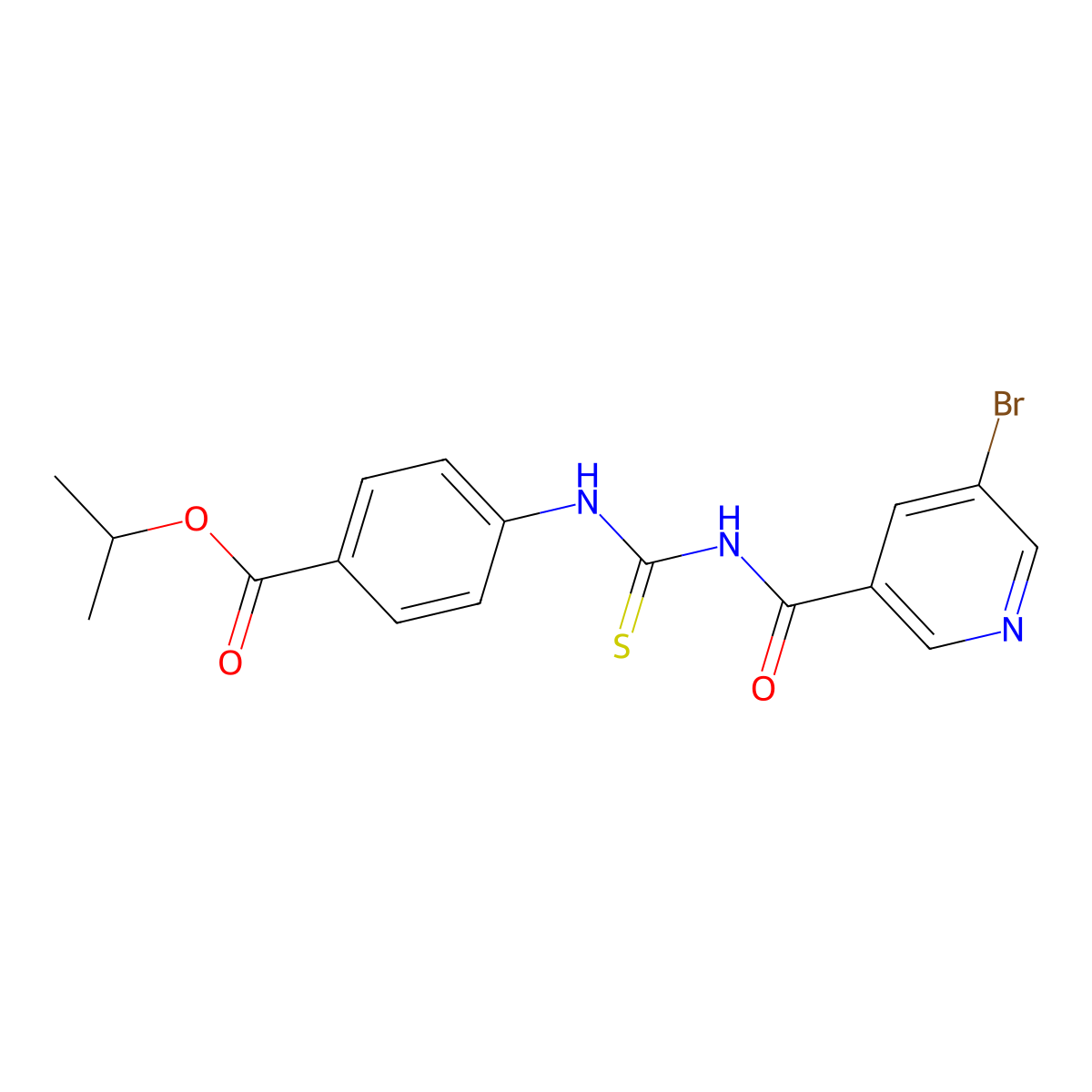 Propan-2-yl 4-[(5-bromopyridine-3-carbonyl)carbamothioylamino]benzoate molecular structure, CAS 445406-03-1