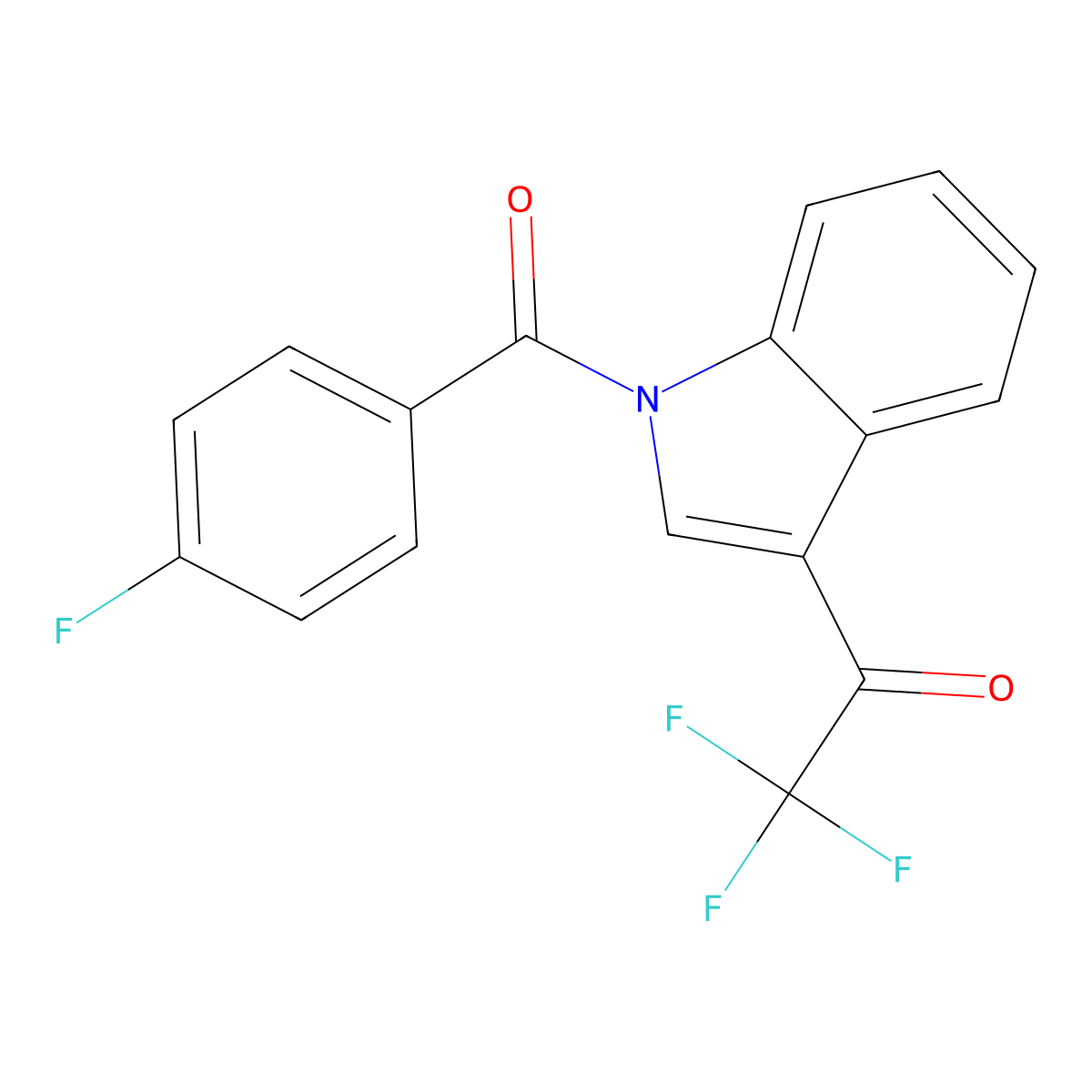 2,2,2-Trifluoro-1-[1-(4-fluorobenzoyl)indol-3-yl]ethanone molecular structure, CAS 445407-39-6