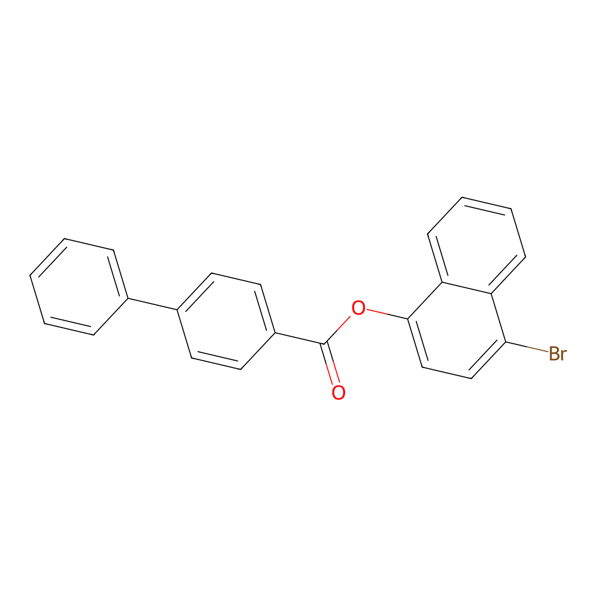 4-Bromonaphthyl 4-phenylbenzoate molecular structure, CAS 445409-00-7