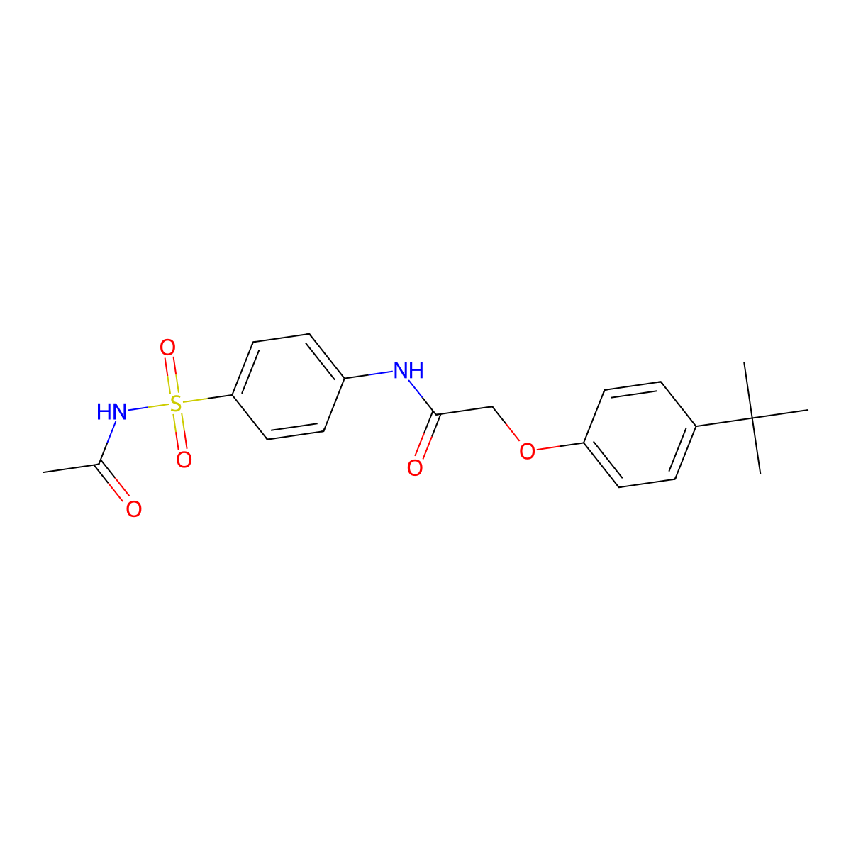 N-[4-(acetylsulfamoyl)phenyl]-2-(4-tert-butylphenoxy)acetamide molecular structure, CAS 445409-29-0