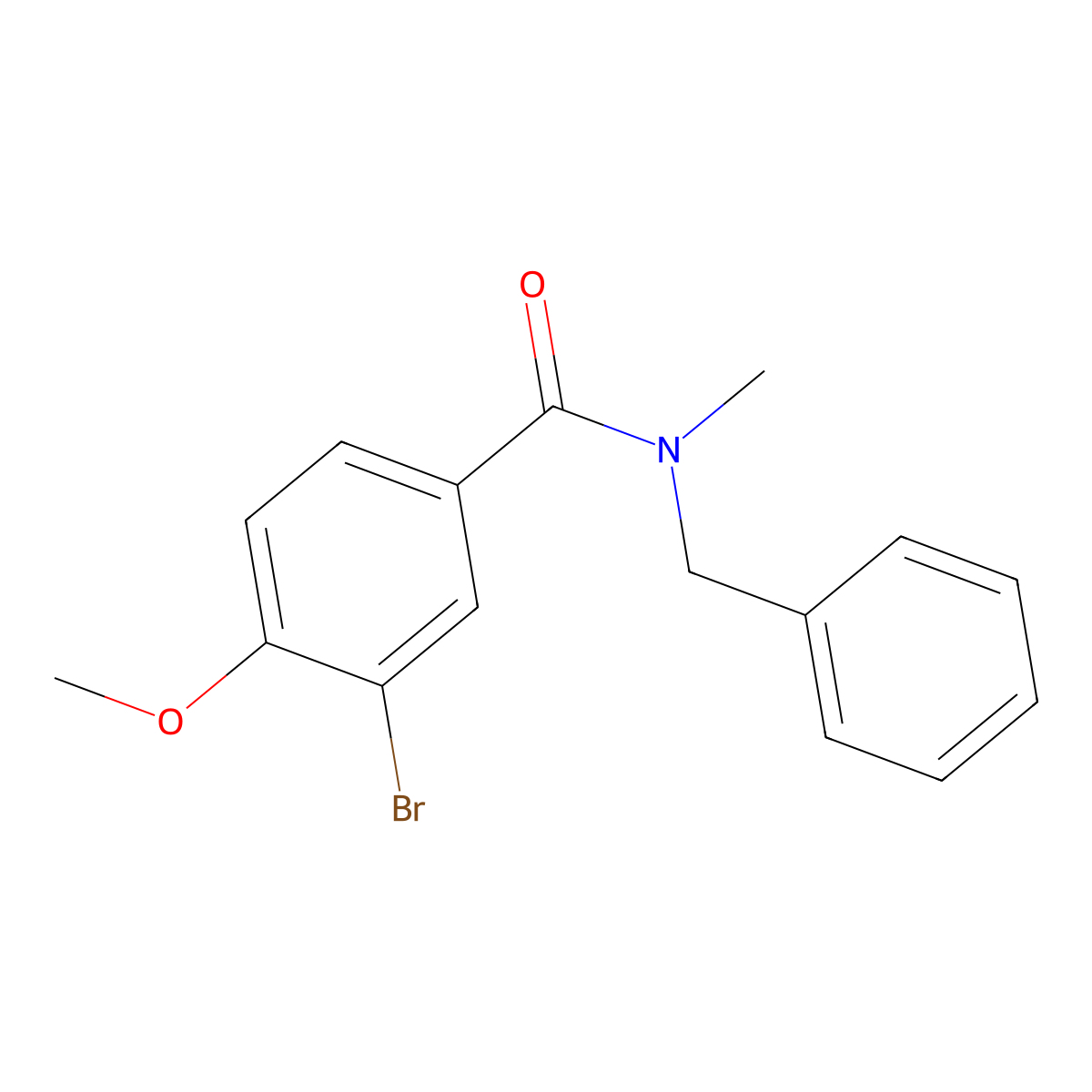 N-benzyl-3-bromo-4-methoxy-N-methylbenzamide molecular structure, CAS 445409-38-1