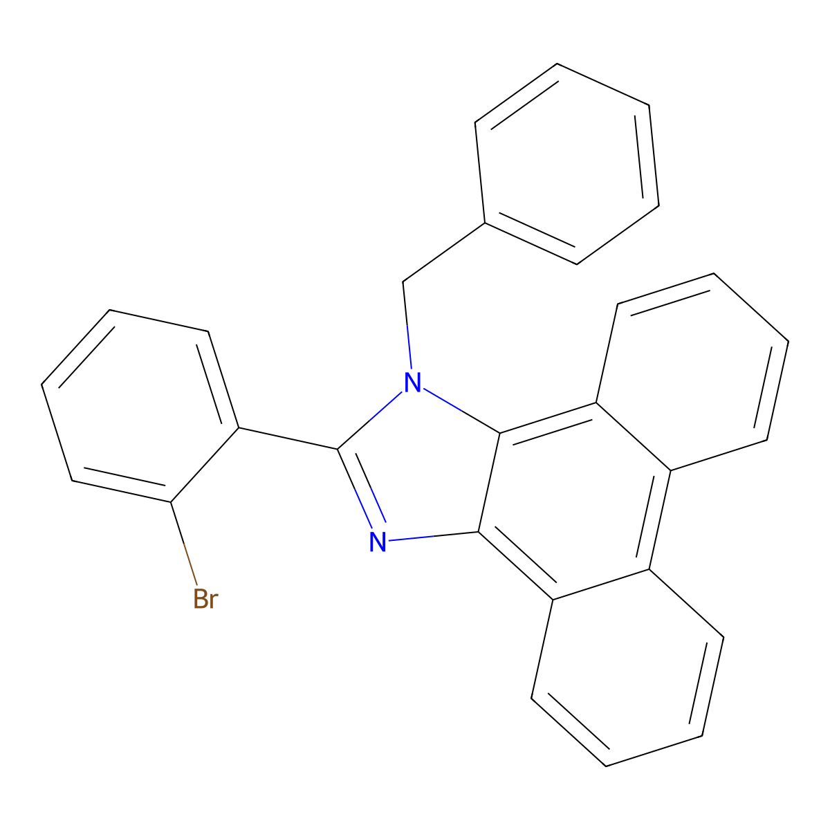 1-benzyl-2-(2-bromophenyl)-1H-phenanthro[9,10-d]imidazole molecular structure, CAS 445409-41-6
