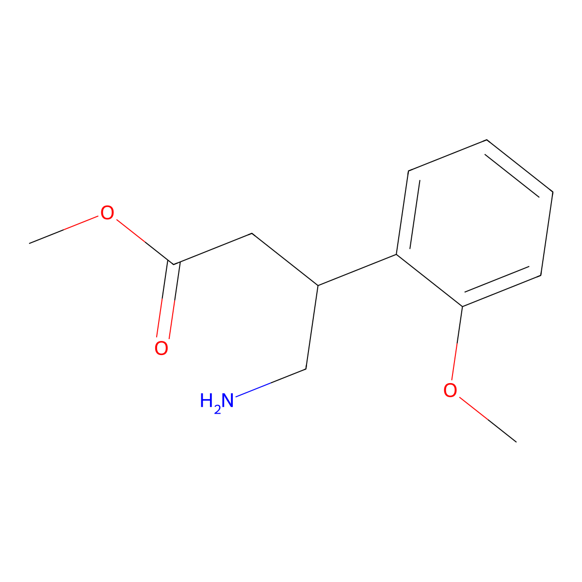 Methyl 4-amino-3-(2-methoxyphenyl)butanoate molecular structure, CAS 445409-53-0