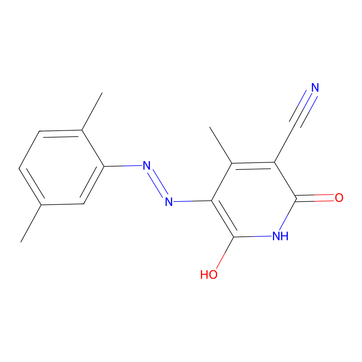 5-[(2,5-Dimethylphenyl)diazenyl]-6-hydroxy-4-methyl-2-oxo-1,2-dihydro-3-pyridinecarbonitrile molecular structure, CAS 445409-90-5