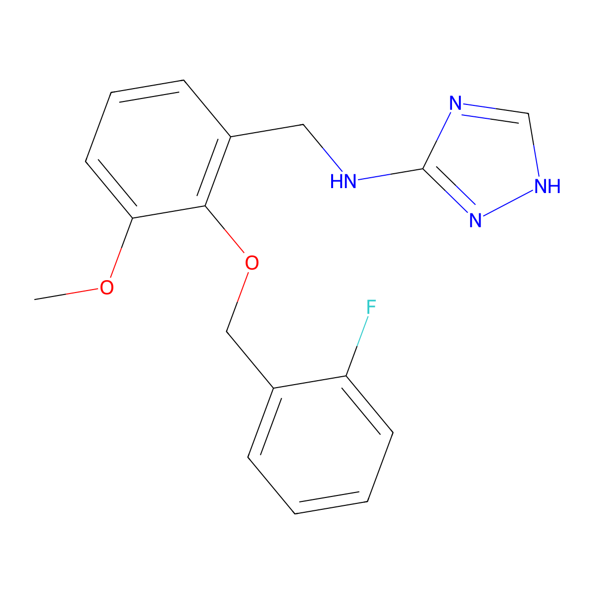 N-[[2-[(2-fluorophenyl)methoxy]-3-methoxyphenyl]methyl]-1H-1,2,4-triazol-5-amine molecular structure, CAS 445410-09-3
