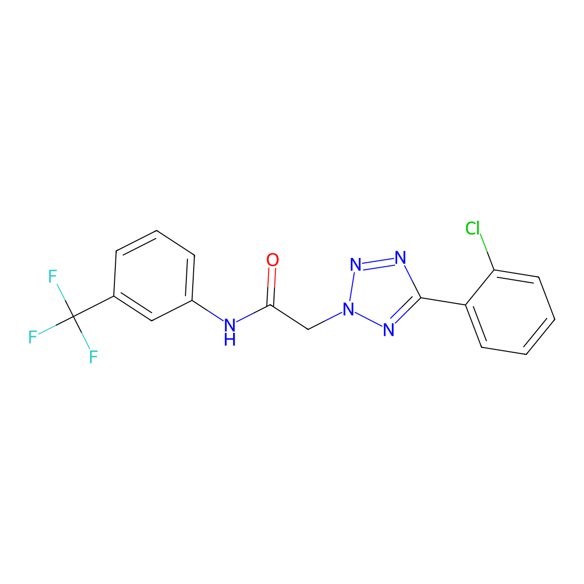 2-[5-(2-chlorophenyl)tetrazol-2-yl]-N-[3-(trifluoromethyl)phenyl]acetamide molecular structure, CAS 445410-11-7
