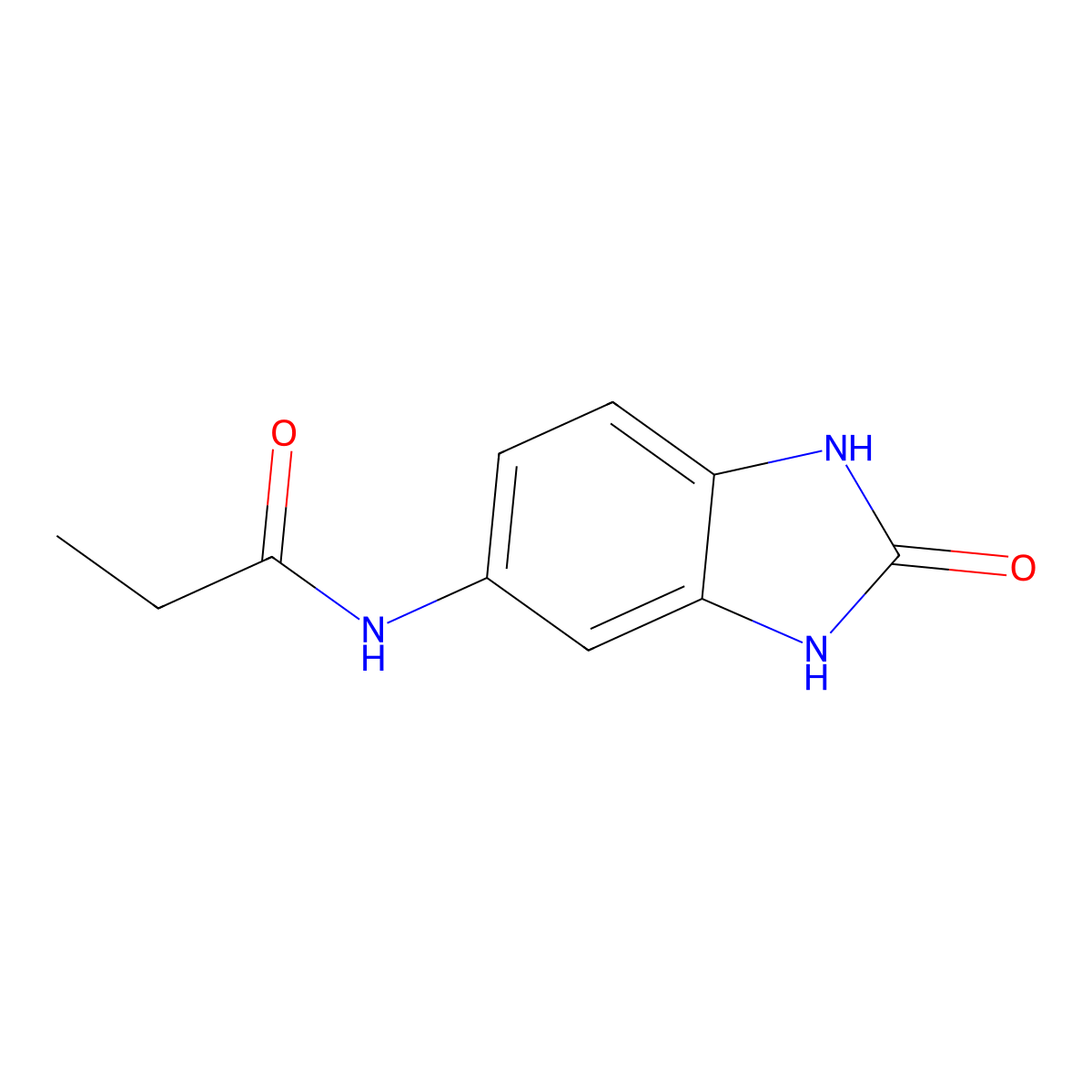 N-(2-oxo-2,3-dihydro-1H-1,3-benzodiazol-5-yl)propanamide molecular structure, CAS 445410-25-3