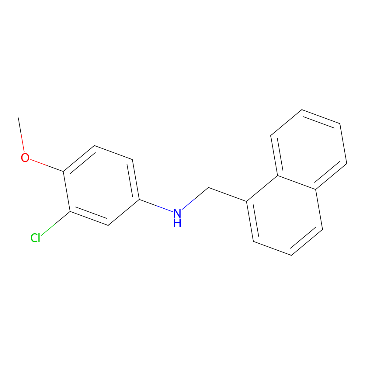 3-chloro-4-methoxy-N-(1-naphthylmethyl)aniline molecular structure, CAS 445410-85-5