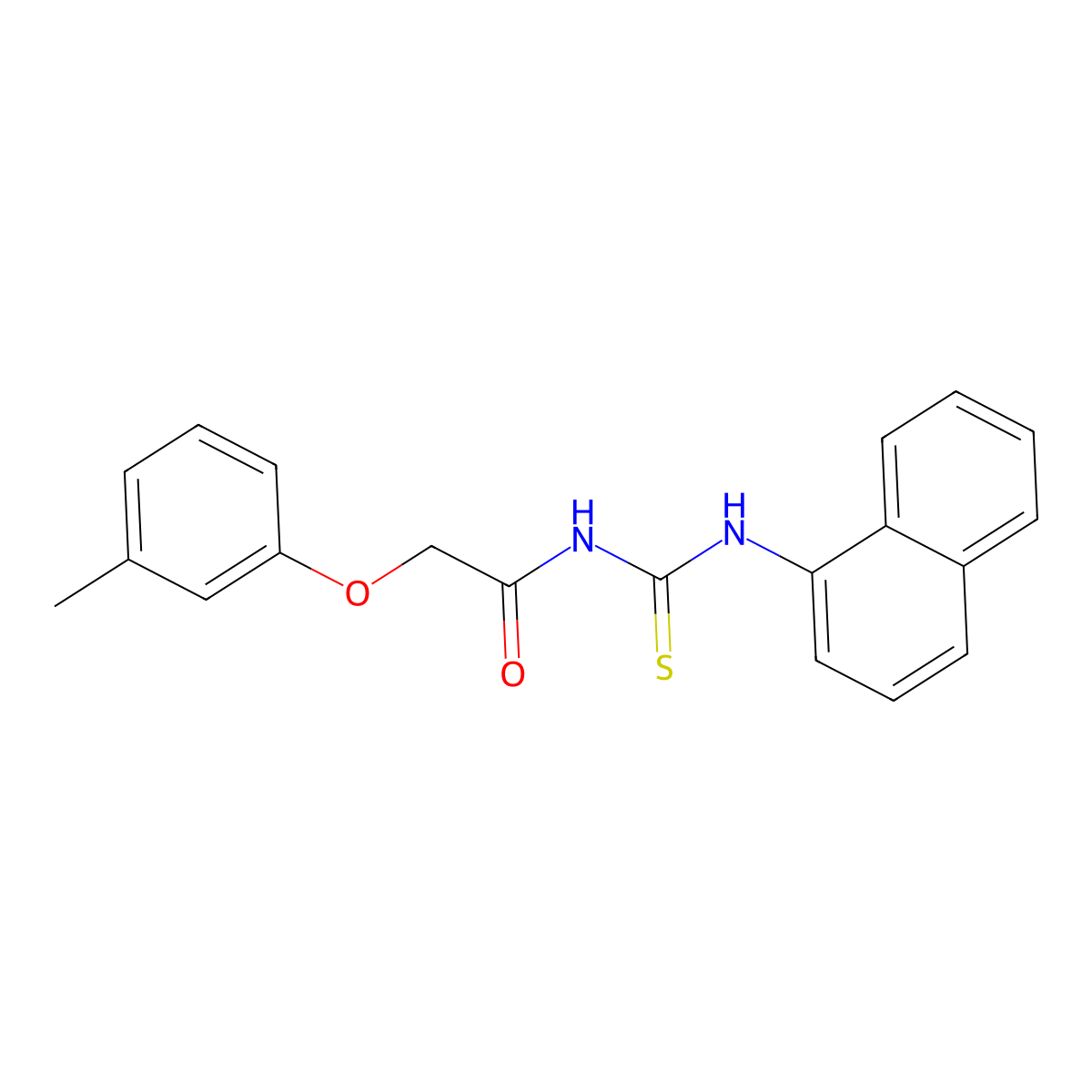 2-(3-methylphenoxy)-N-(naphthalen-1-ylcarbamothioyl)acetamide molecular structure, CAS 445411-50-7