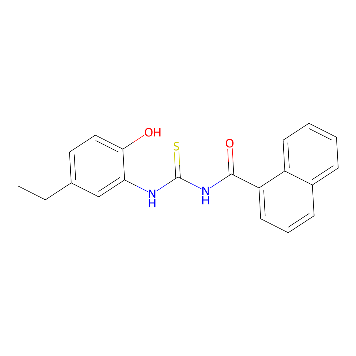 N-(5-ethyl-2-hydroxyphenyl)-N'-(1-naphthoyl)thiourea molecular structure, CAS 445412-59-9