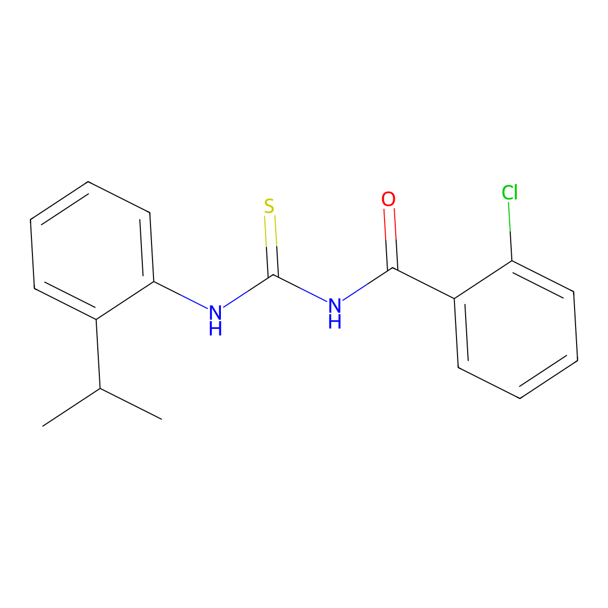 N-(2-chlorobenzoyl)-N'-(2-isopropylphenyl)thiourea molecular structure, CAS 445412-60-2