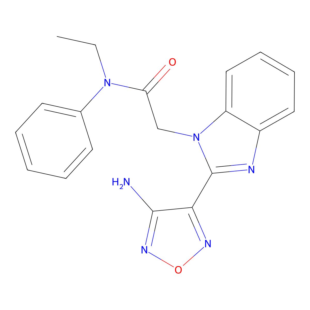 2-[2-(4-Amino-1,2,5-oxadiazol-3-yl)-1H-benzimidazol-1-yl]-N-ethyl-N-phenylacetamide molecular structure, CAS 445413-46-7